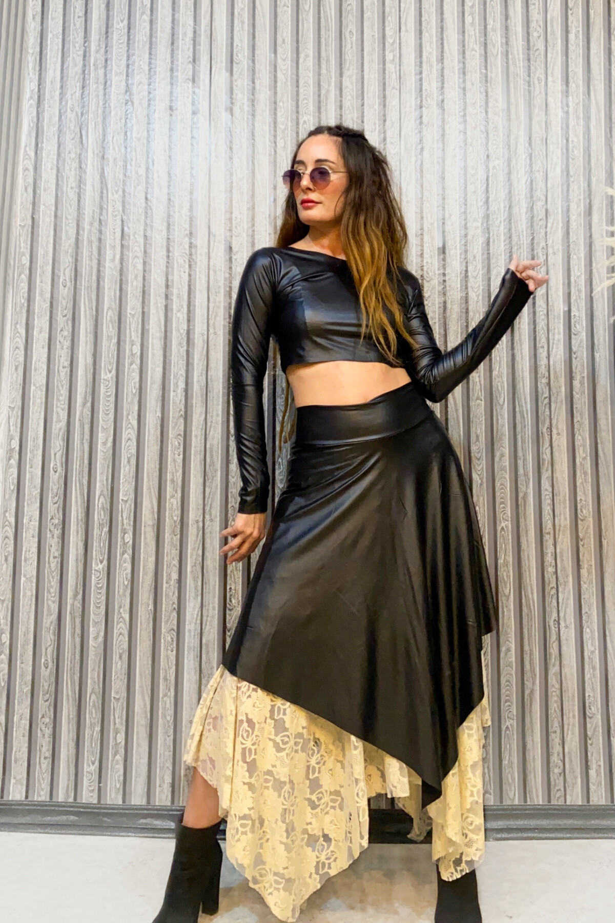 DERİ CROP BLUZ BODY