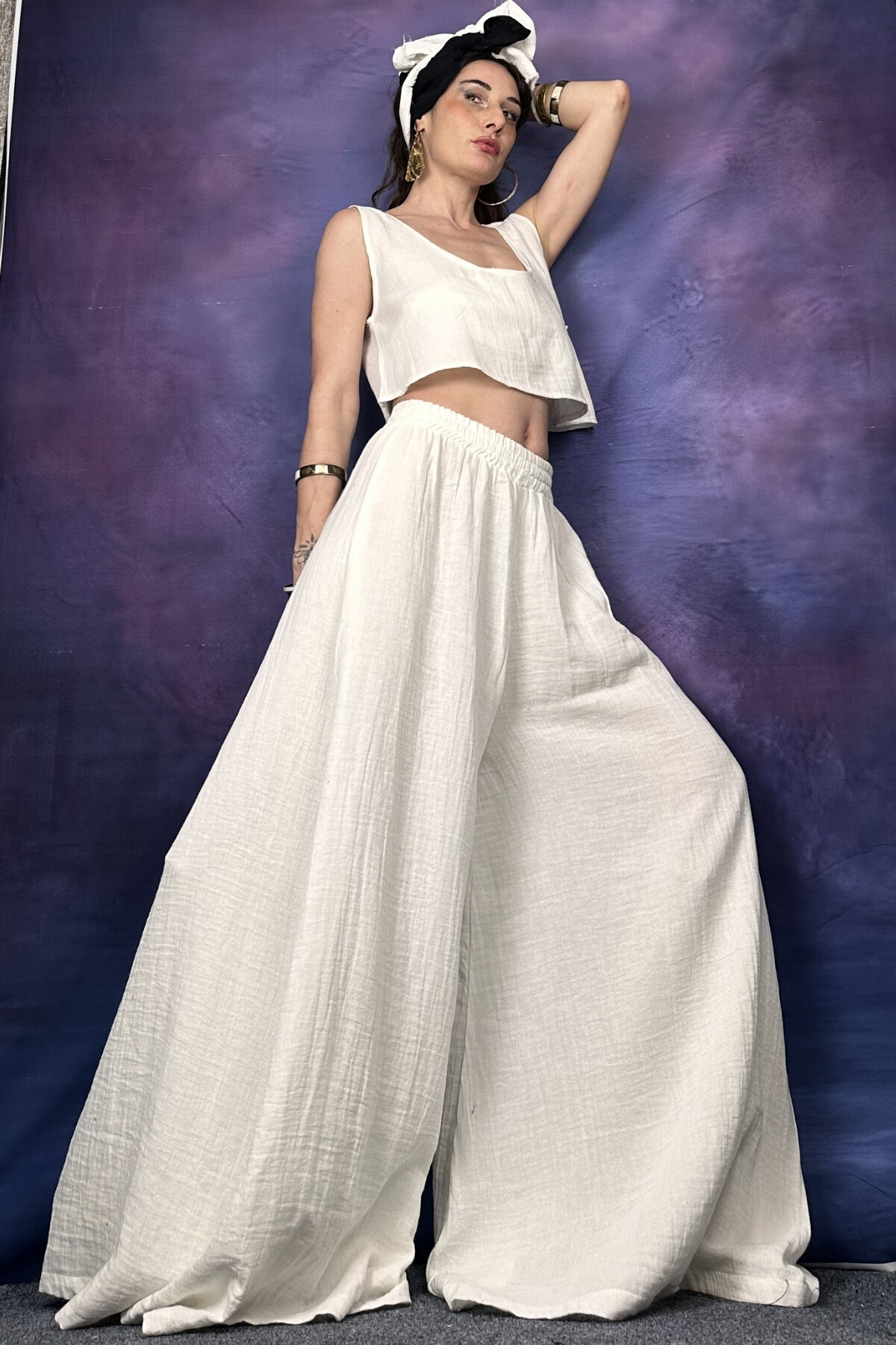 BAMBU CROP ASKILI BLUZ