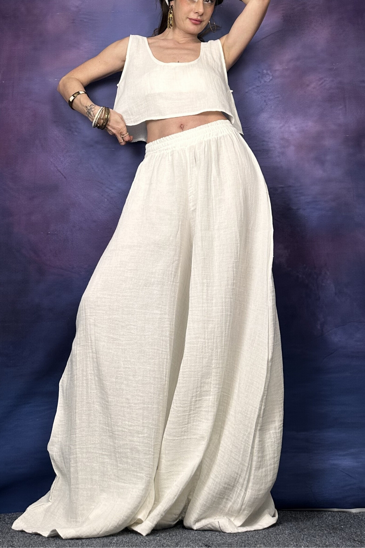 BAMBU CROP ASKILI BLUZ