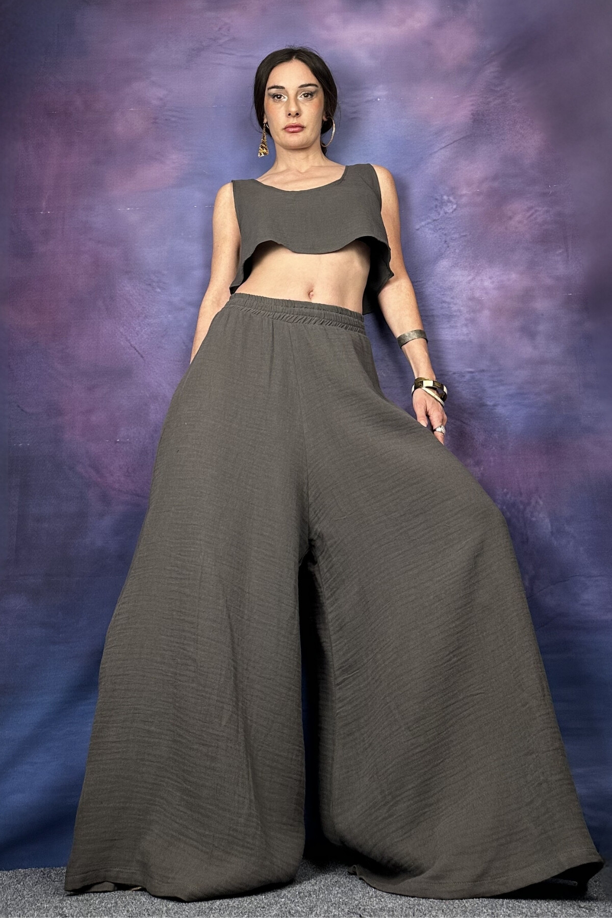 BAMBU CROP ASKILI BLUZ