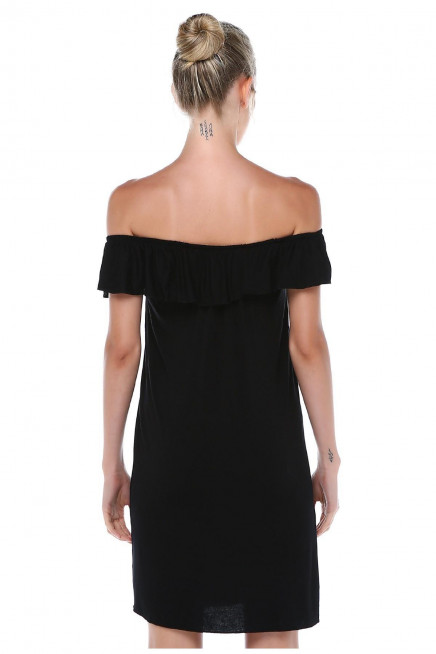 FIRFIR YAKALI MİDİ ELBİSE 