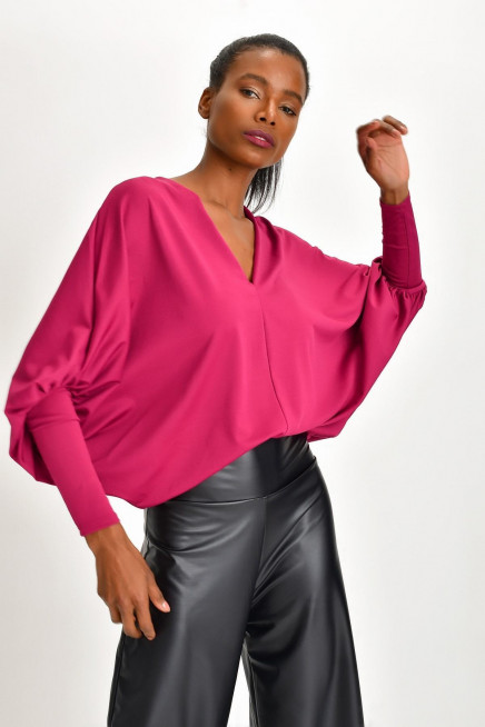 GENİŞ KESİM KREP BLUZ 