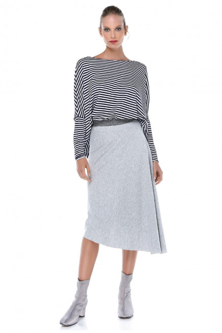 LAME KEMERLİ ASİMETRİK ETEK 