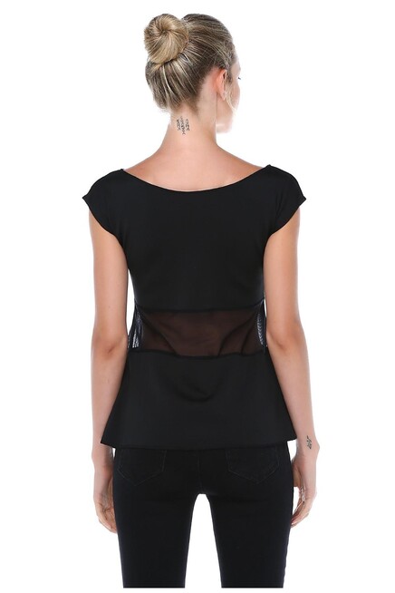 TÜL DETAYLI SCUBA BLUZ 