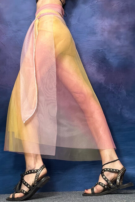 GÖKKUŞAĞI DEGRADE TÜL PAREO PLAJ