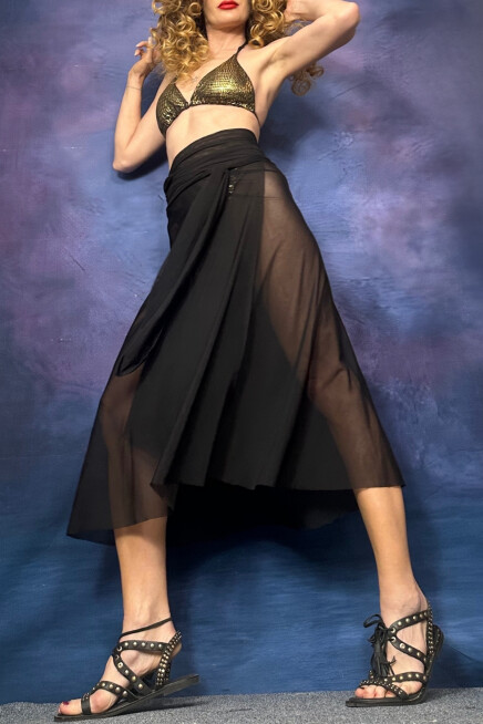 SİYAH DEGRADE TÜL PAREO PLAJ