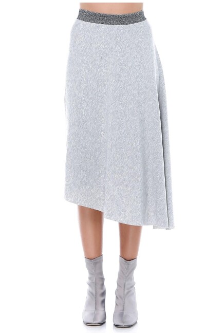 LAME KEMERLİ ASİMETRİK ETEK 