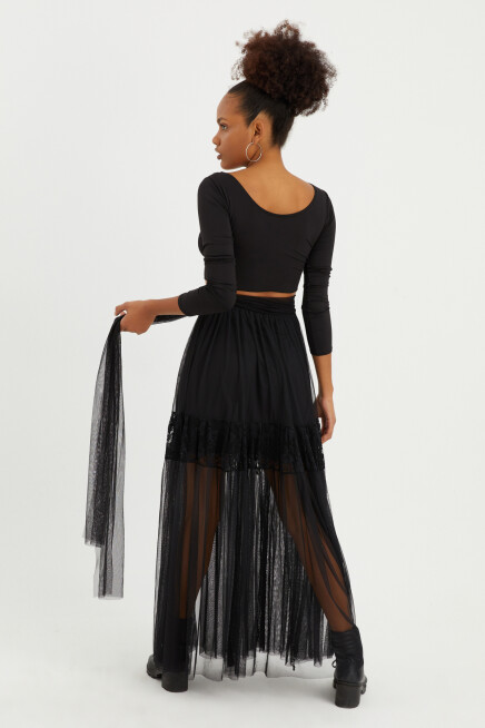 TÜL -DANTEL MAKSİ ETEK 