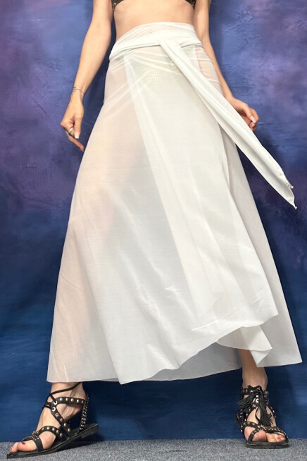 EKRU DEGRADE TÜL PAREO PLAJ