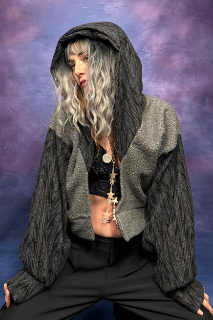 KAPŞONLU BUKLET MİNİ CEKET