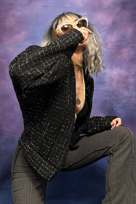 TÜVİT KUMAŞ PARILTILI CEKET