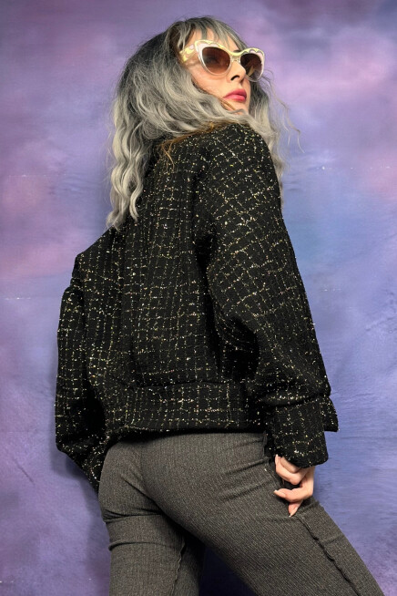 TÜVİT KUMAŞ PARILTILI CEKET