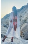 Beyaz Şifon Kimono
